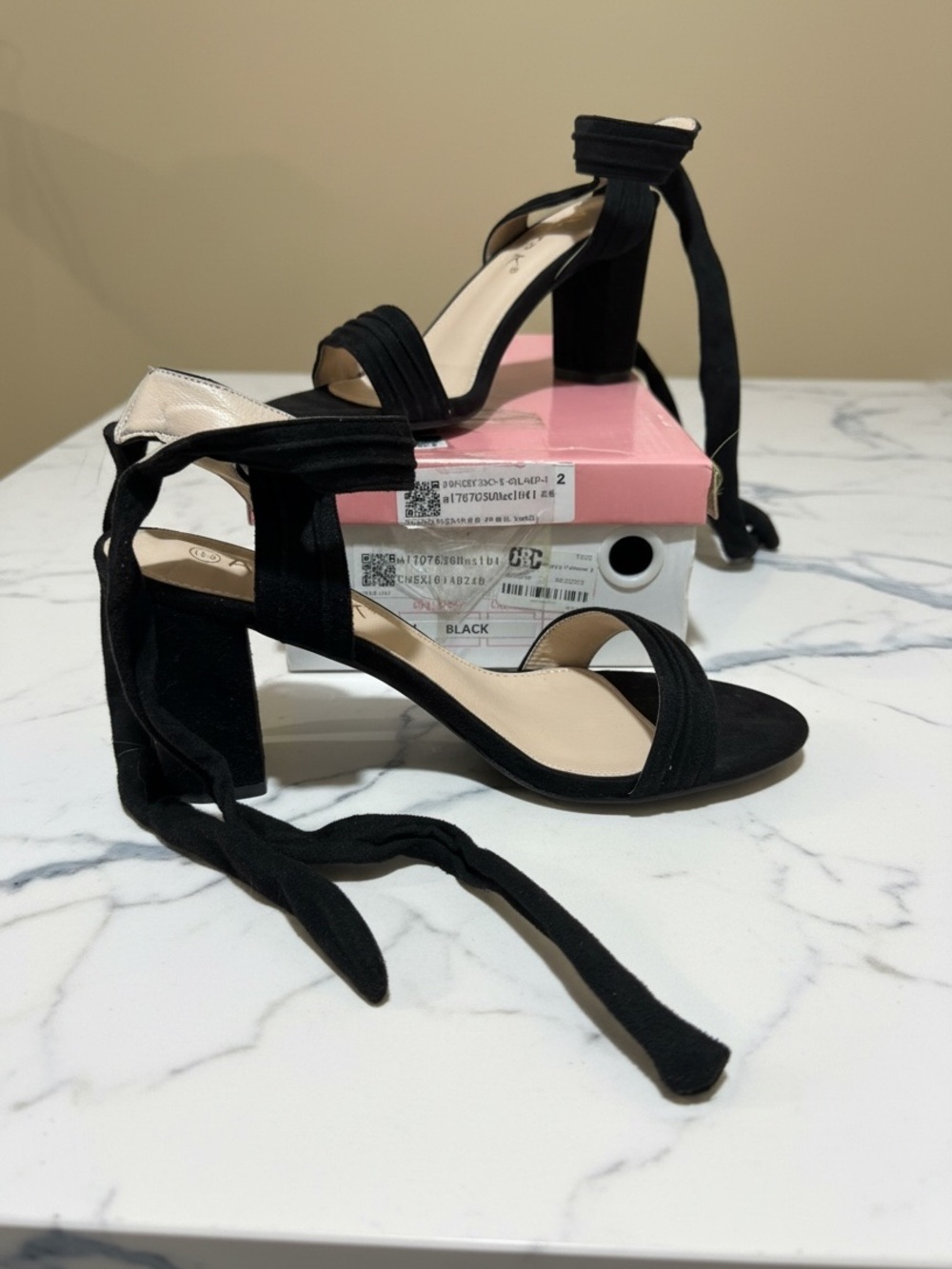 Allegra K Velvet Block Heels - Picture 7 of 11